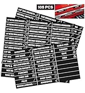 105 PCS Magnetic Tool Drawer Labels, Tool Chest Organizer with 4 Blank Tags
