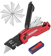 WORKPRO Folding Utility Knife, Quick Change Box Cutter, Razor Knife for Cartons, Cardboard, Boxes...
