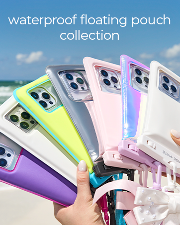Case-Mate Waterproof Floating Pouch Collection - Pink White Yellow Bow Purple - Waterproof Floating