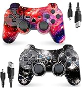 CHENGDAO Controller for PS3 2 Pack Wireless Controller for Playstaion 3 6-Axis with High-Performa...