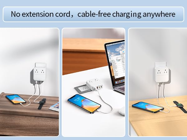 Multiport USB C Charger Block on the wall