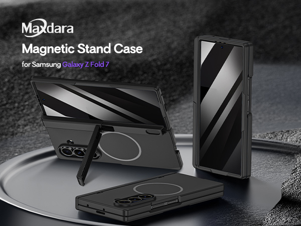 Maxdara for Z Fold 7 Magnetic Case with Kickstand