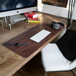 Londo Top Grain Leather and PU Leather Large Mouse Pads, Desk Pads