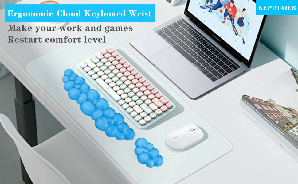 Cloud Keyboard and Mouse Wrist Rest