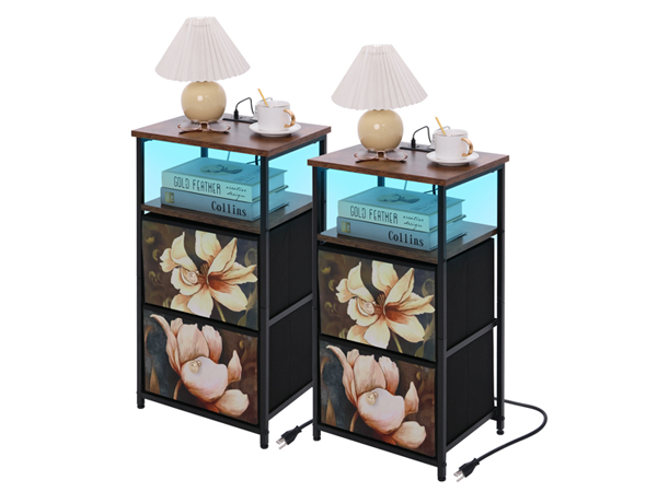  Nightstand with Charging Station