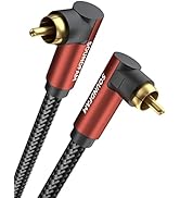 SOUNDFAM Dual 90 Degree RCA Cable Right Angle Subwoofer Cable RCA Coaxial Audio Cable - New Upgra...