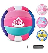 Lemmeko Soft Indoor Volleyball, Cushioned Cover Training Ball for Kids &amp; Youth, Silent Indoor Vol...