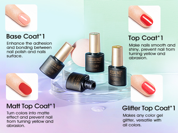 gel nail polish with top base coat
