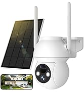 YOTON Solar Security Cameras Wireless Outdoor, 360° PTZ WiFi Camera with Solar Panel, 1080P HD Co...