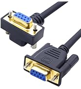 LANMINGLEL DB9 90 Degree Cable Straight Through DB9 RS232 Serial Cord 9 PIN RS232 Com Port Connec...