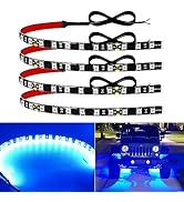 Car Led Strip Lights 12" Connectable Blue Led Light Strips for Cars Motorcycle Golf Cart Boat Mar...