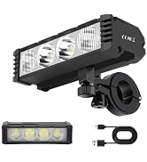 Bike Lights for Night Riding USB C Rechargeable Bright Bicycle Light Front with Battery Display 4...