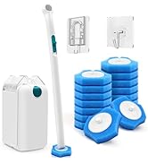NEWE Disposable Toilet Brush, Toilet Bowl Wand Holder Set with Upgraded Clamping System, 16PCS Cl...