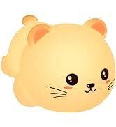 QANYI Kitty Night Lights for Kids, 7 Color Silicone Kawaii Cat Light with Remote Control for Baby...
