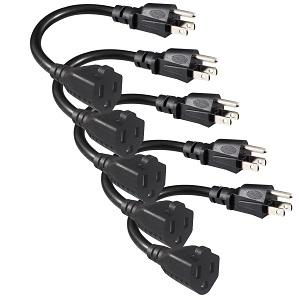 6inch 3 Prong Mini Indoor Grounded Extension Cord