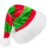 Beinline Santa Hat, Christmas Hat, Xmas Holiday Hat for Unisex Adults, Thicken Velvet Comfort Cla...