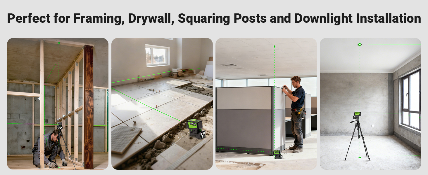 Huepar PL211G Laser Level with 2 Plumb Dots