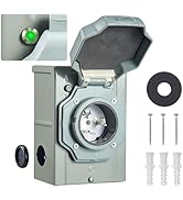 WYM world 50 Amp Generator Power Inlet Box, NEMA SS2-50P for 3 Prong Generator Cord, 125/250 Volt...