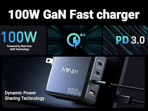 100watt type c charger gan travel charger,pd + qc ac adapter,100w usb c power adapter,euro plug