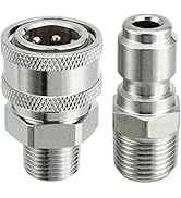 RIDGE WASHER Pressure Washer Adapter Set, 3/8 Inch Quick Connect to Male Thread Fitting, 5000PSI