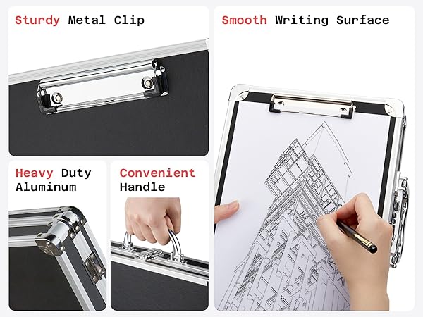clipboards with storage and handle