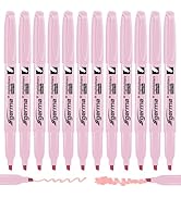 Cgerma Pink Highlighter 12 Pack, Mild Pastel Color, Chisel Tip Bible Highlighters No Bleed, Quick...