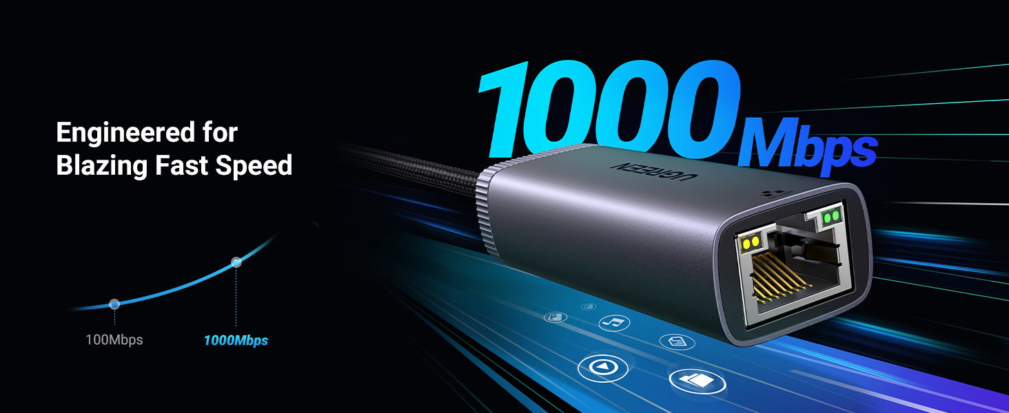 UGREEN USB to Ethernet Adapter USB 3.0 to 10 100 1000 Mbps Gigabit