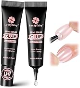 Luckyfairy Super Strong Nail Glue 10gX2Pcs for Press On Nails - Quick Drying, Semi Solid, Long La...