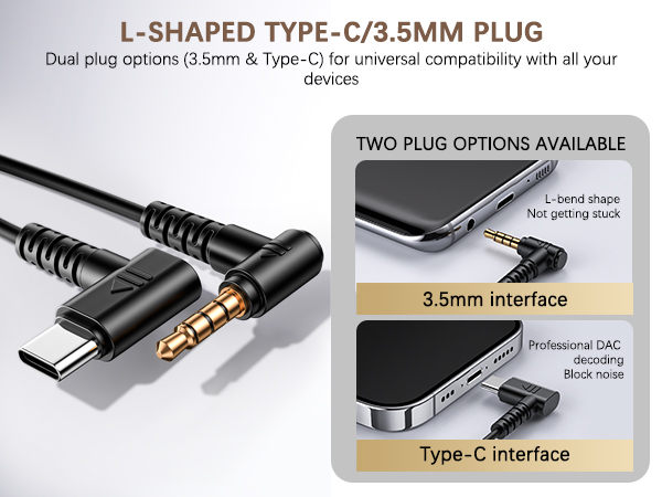 L-SHAPED TYPE-C/3.5MM PLUG