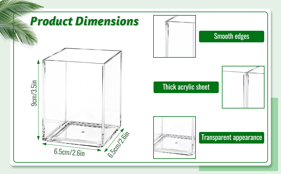 AZUREAL 4 Pack Clear Acrylic Pen Holder Cup,