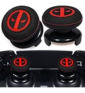 Playrealm FPS Thumbstick Extender &amp; Printing Rubber Silicone Grip Cover 2 Sets for PS5 Dualsenese...