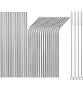 Tomorotec Reusable Straws 30 Pack, Stainless Steel Drinking Straws, Metal Straw Bulks for Smoothi...