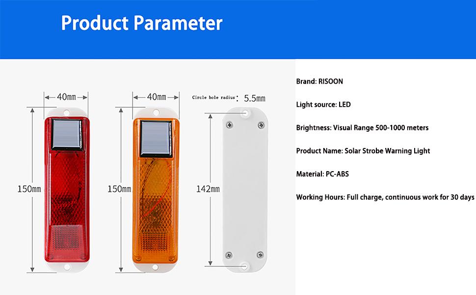 Solar Strobe Warning Light