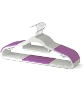 MLKJHHI 20 Pack Heavy Duty Plastic Hangers, Non Slip Clothes Hangers with Rubber Pads and 360° Ho...