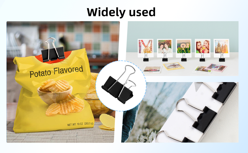 6 Sizes Binder Paper Clips for Office