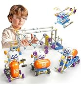 SMILESSKIDDO 50-in-1 Robot Kit, 438 Pcs DIY Educational Science Kit, Multiple Model STEM Toys, Bu...