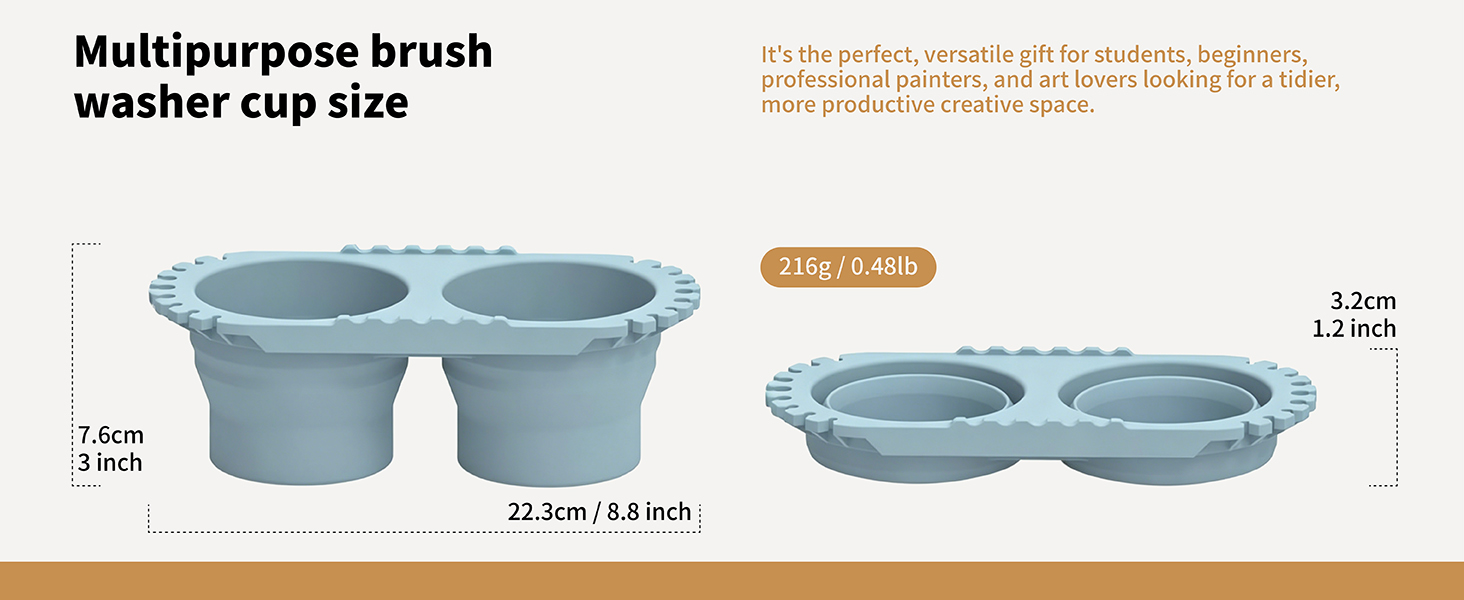 Multipurpose brush washer cup size 3 x 8.8 inch