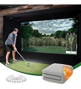 Aerixtron Gray Fireproof Golf Simulator Impact Screen, 3D Air Mesh Impact Screen for Golfs Traini...
