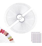 Subay 100pcs Fan-shaped Nail Swatches Sticks with Number Stickers, False Fake Nail Art Tips Stick...