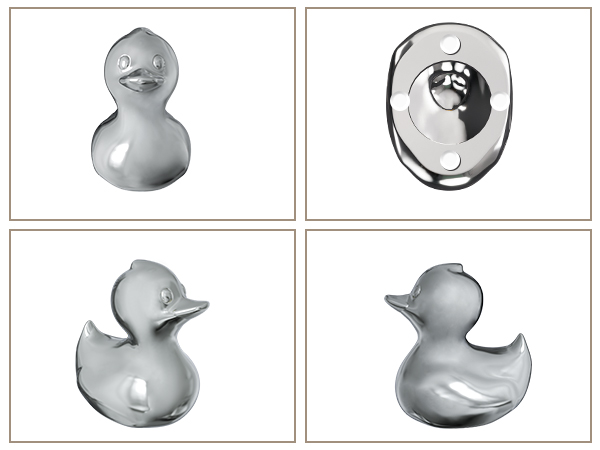 Silver duck toilet bolt covers decorative