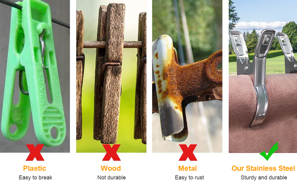 steel towel clips