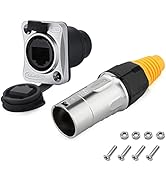 RJ45 Connector, Waterproof Metal Ethernet Cable Connector, Aviation Dual Port Circular Connector,...