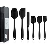 Shebaking Silicone Spatula, 6 pieces Heat Resistant Rubber Spatulas Set for Baking, Cooking and M...