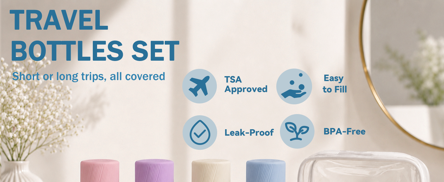 TSA Approved Travel Bottles for Toiletries