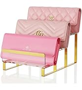 TIPSYTREE 3-Layer Wallet Display Stand, Wide 2.75" Shelves Metal Clutch Holder, Purse Stand for C...
