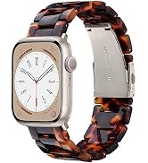 V-MORO Resin Bands Compatible with Apple Watch Series 11/10/9/8/7 Band Lightweight Tortoise Fashi...
