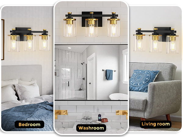 Black and Gold Vanity Light 