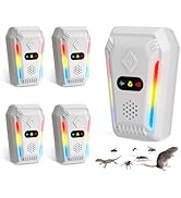 Cozlite 4-Pack Ultrasonic Pest Repeller, Plug-in Indoor Ultrasonic Insect Repeller with 3 Auto-Ad...