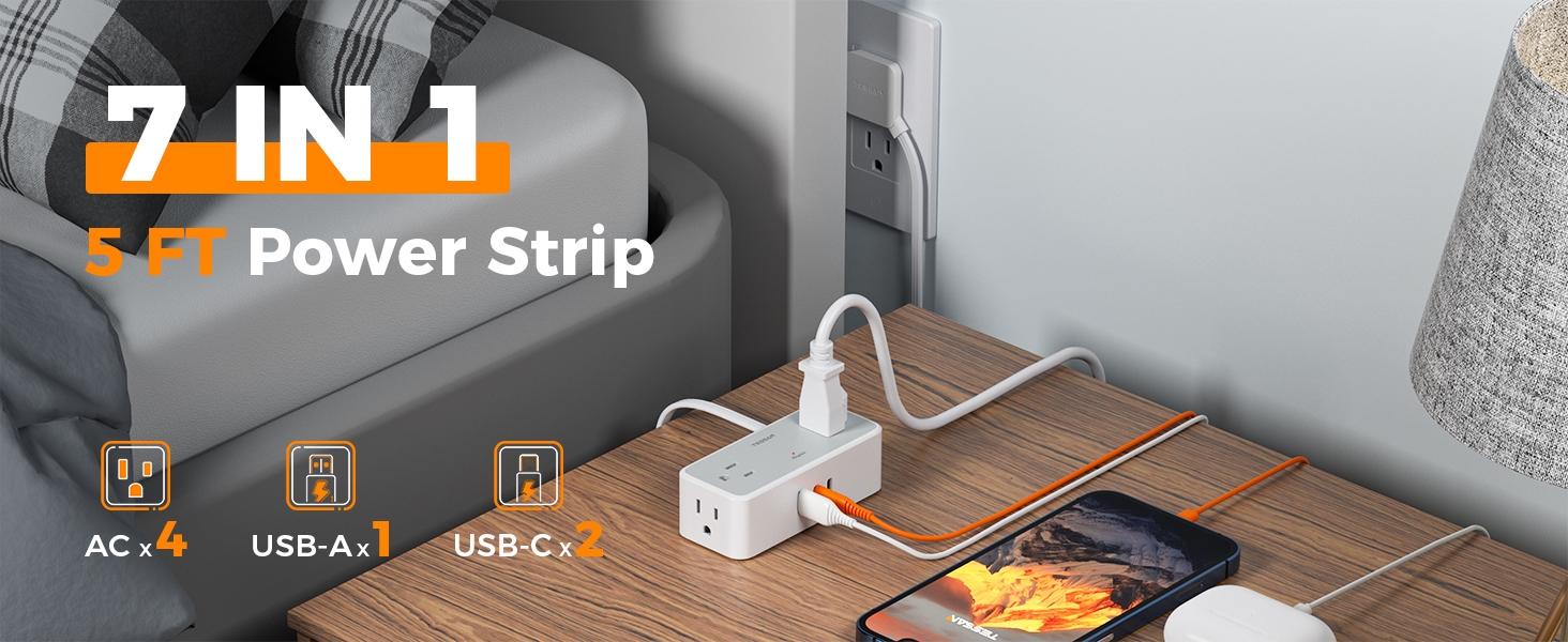 Flat Plug Power Strip