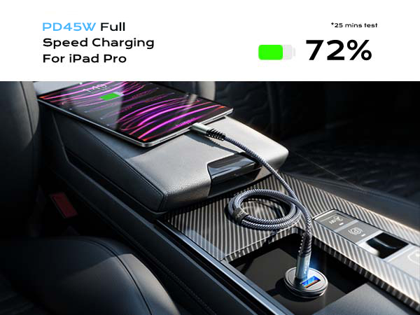 car charger usb c car charger adaper fast charging compatible with iphone samsung android ipad